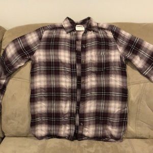 AEO Soft Flannel Shirt, Maroon, Black, White